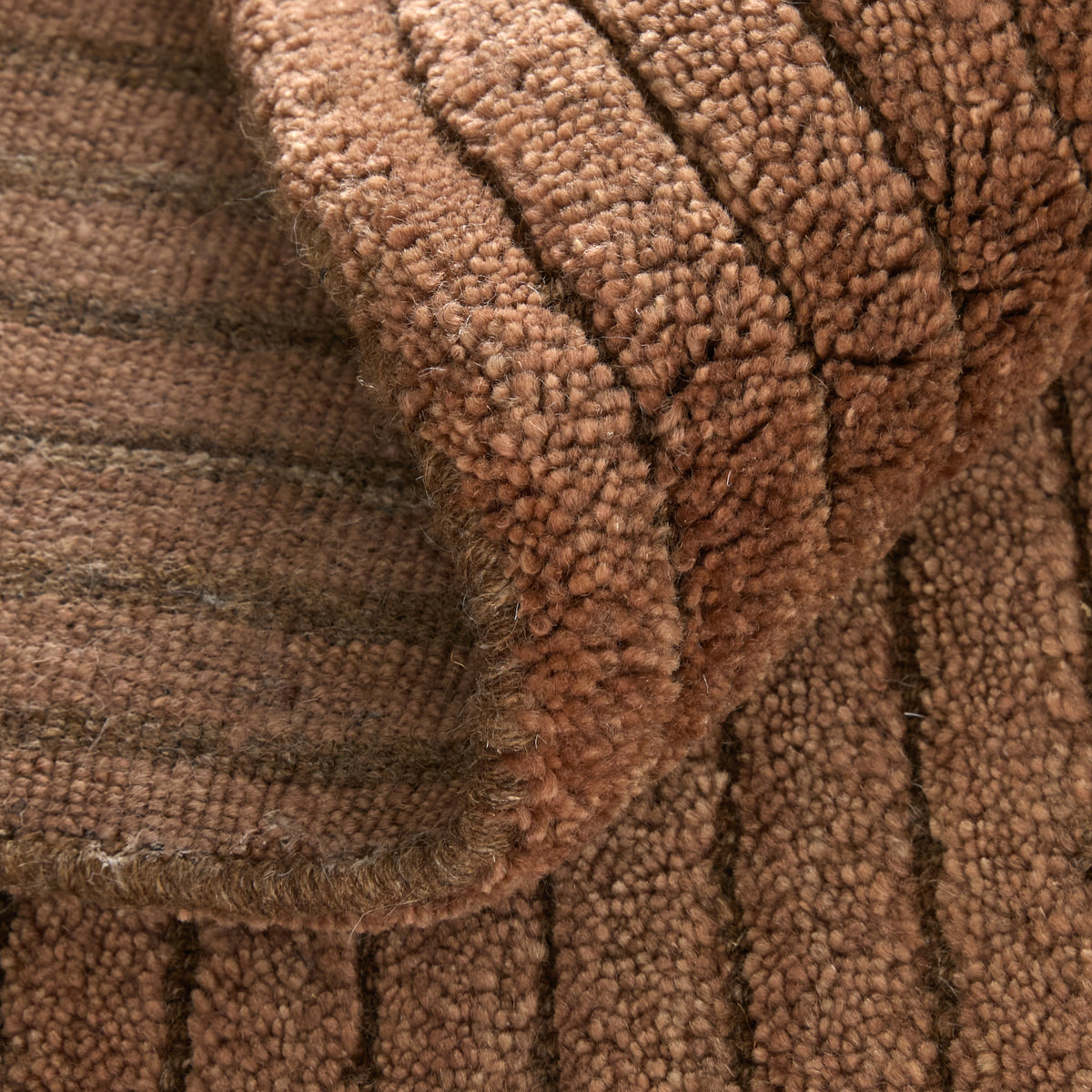 Cornerstone Modern/Casual Solid/Stripes Brown - Feizy Rug