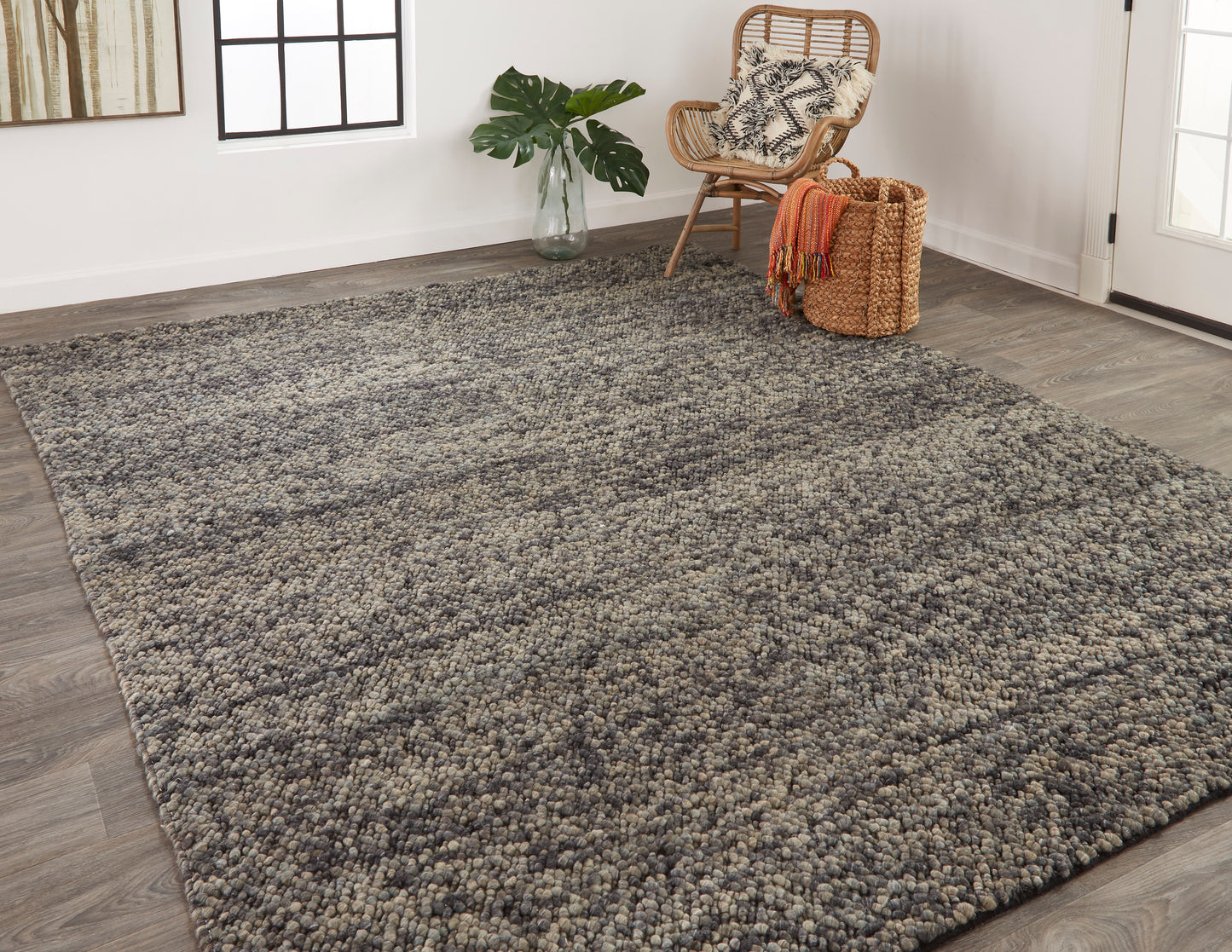 Berkeley Transitional/Casual Gray/Taupe/Black Area Rug