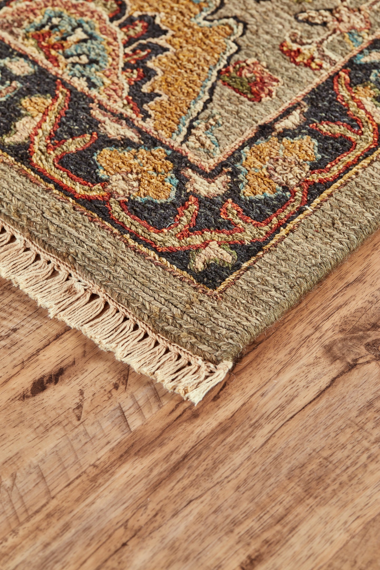 Amherst Traditional/Classic Persian Taupe/Gold/Red - Feizy Rug