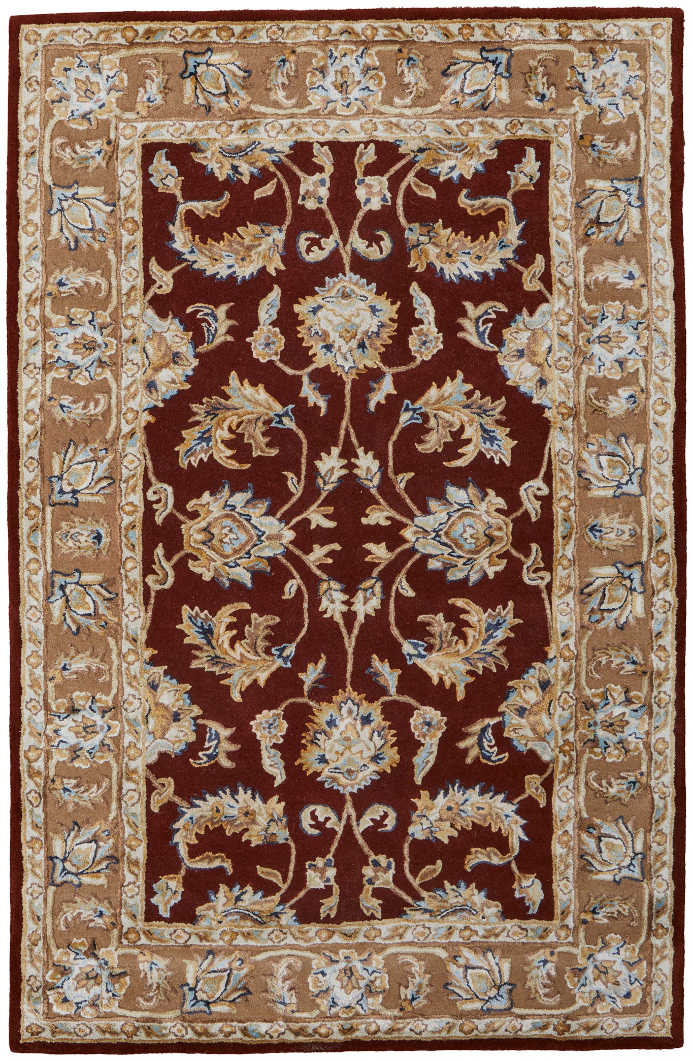 Prescott Traditional/Classic/Bohemian & Eclectic Oriental/Bordered Red/Tan/Ivory - Feizy Rug