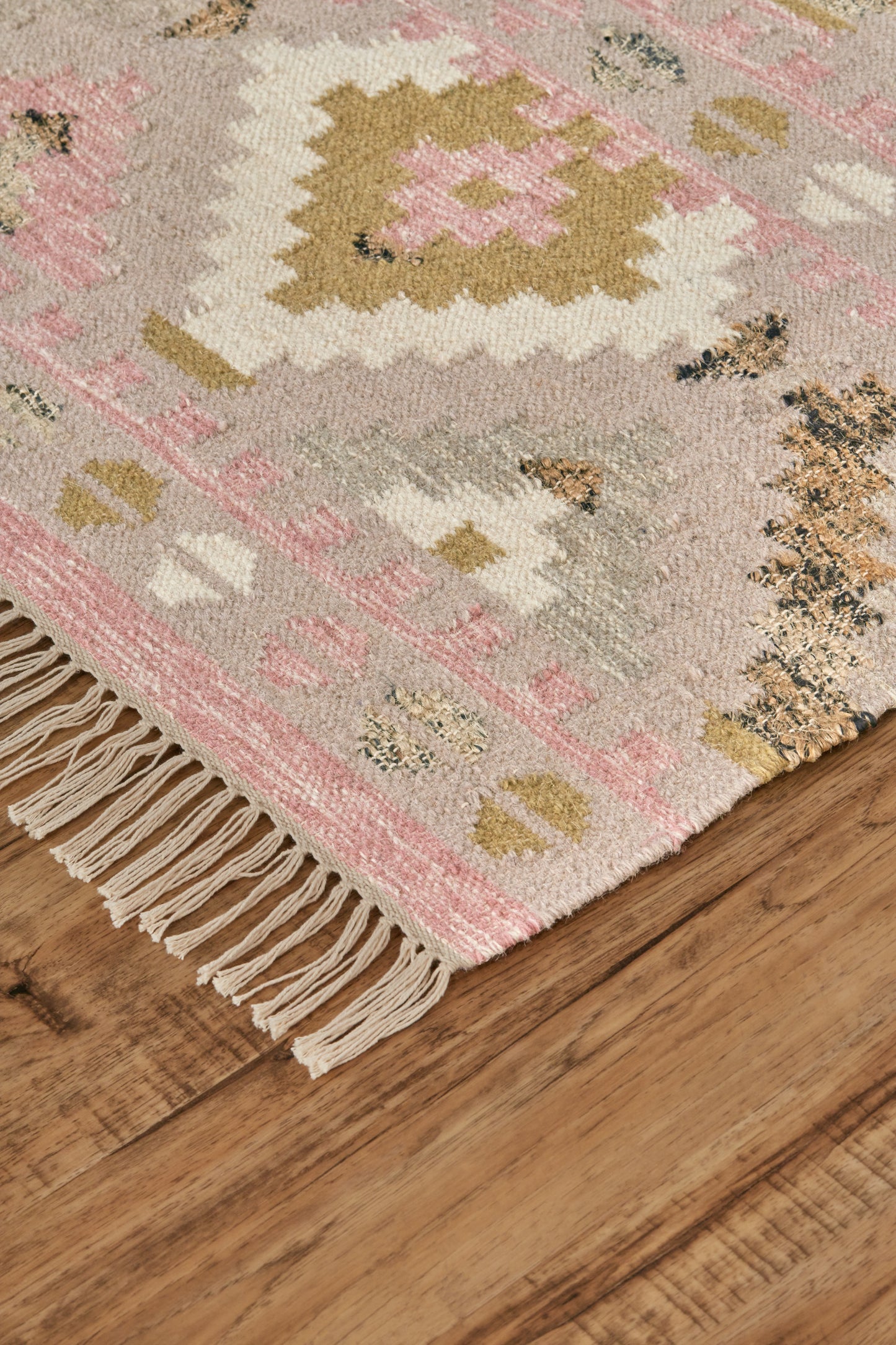 Savona III Transitional/Bohemian & Eclectic Diamond Pink/Gold/Taupe - Feizy Rug