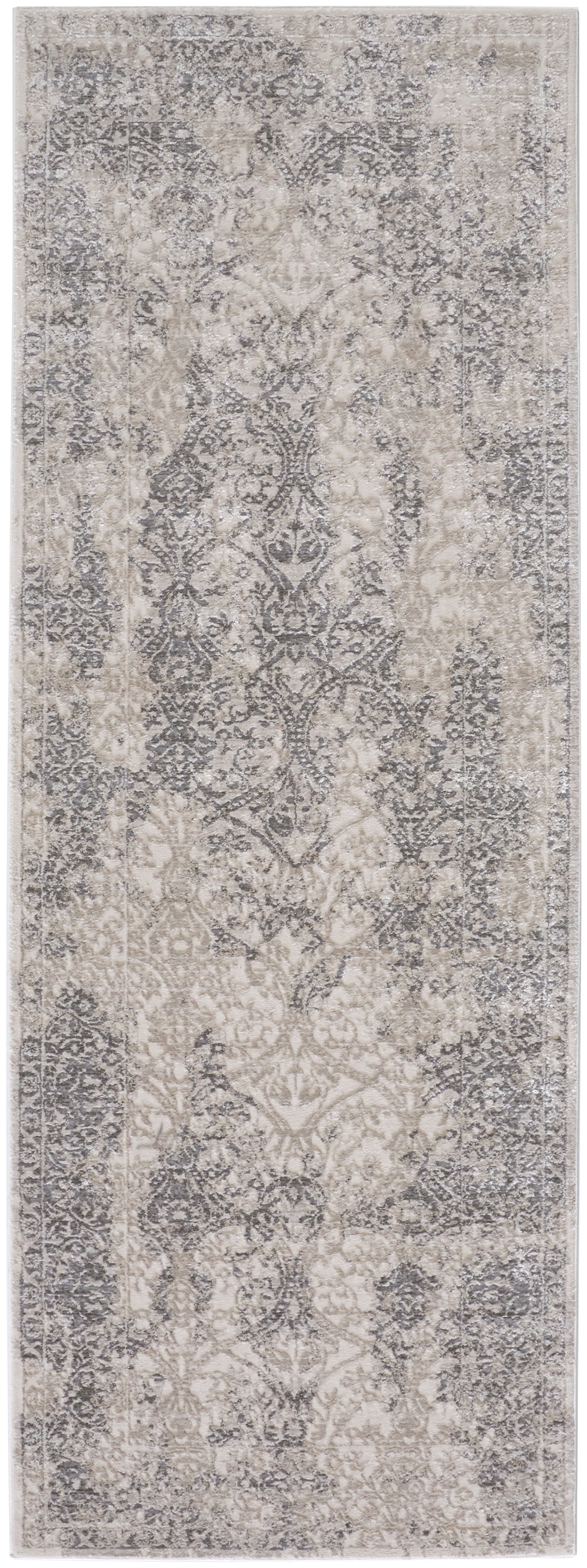 Prasad Modern/Vintage Distressed Ivory/Gray/Black - Feizy Rug