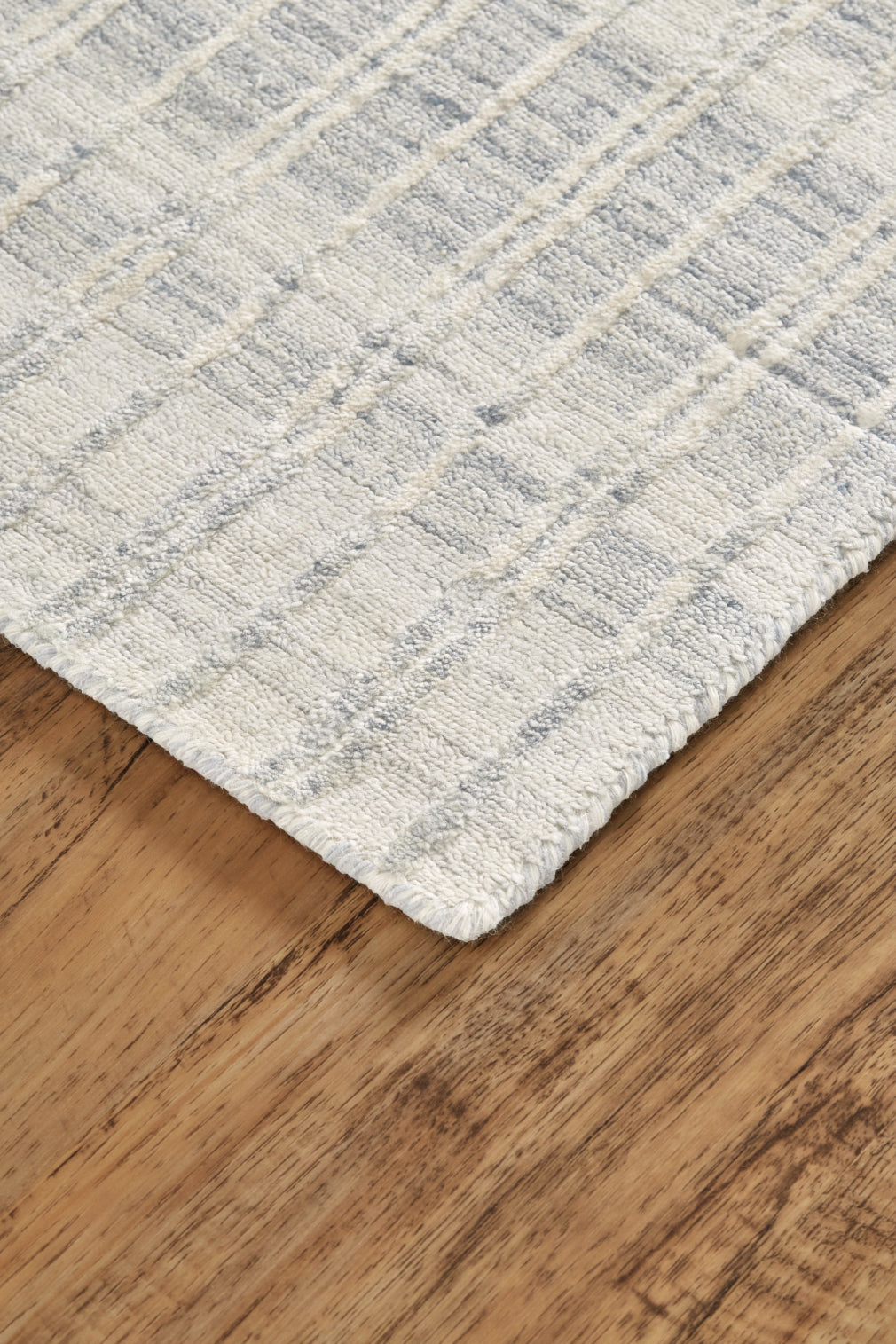 Odell Transitional/Casual Geometric/Stripes Ivory/Blue - Feizy Rug
