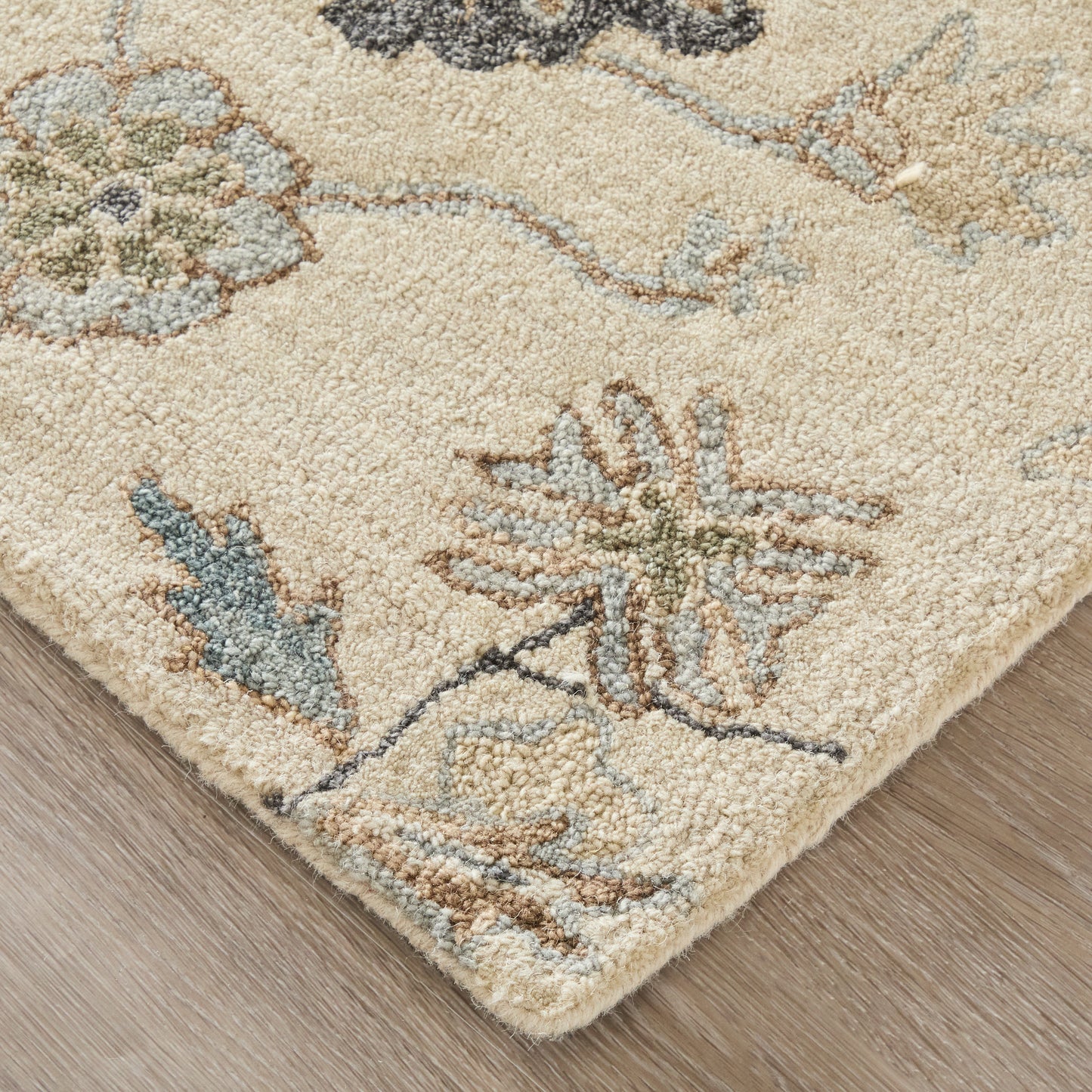 Springfield Transitional Floral & Botanical/Moroccan Ivory/Tan/Gray - Feizy Rug