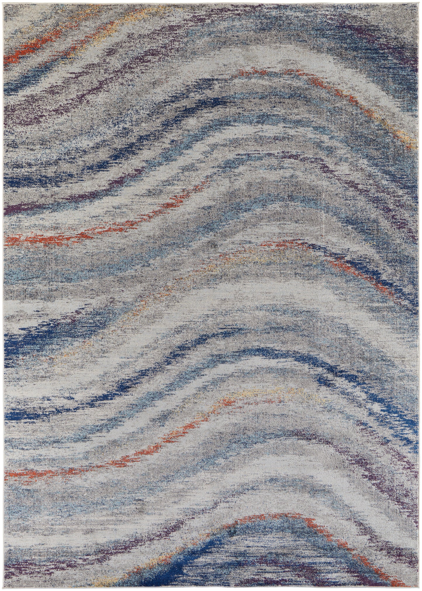 Edgemont Modern/Casual Abstract Blue/Gray/Orange - Feizy Rug