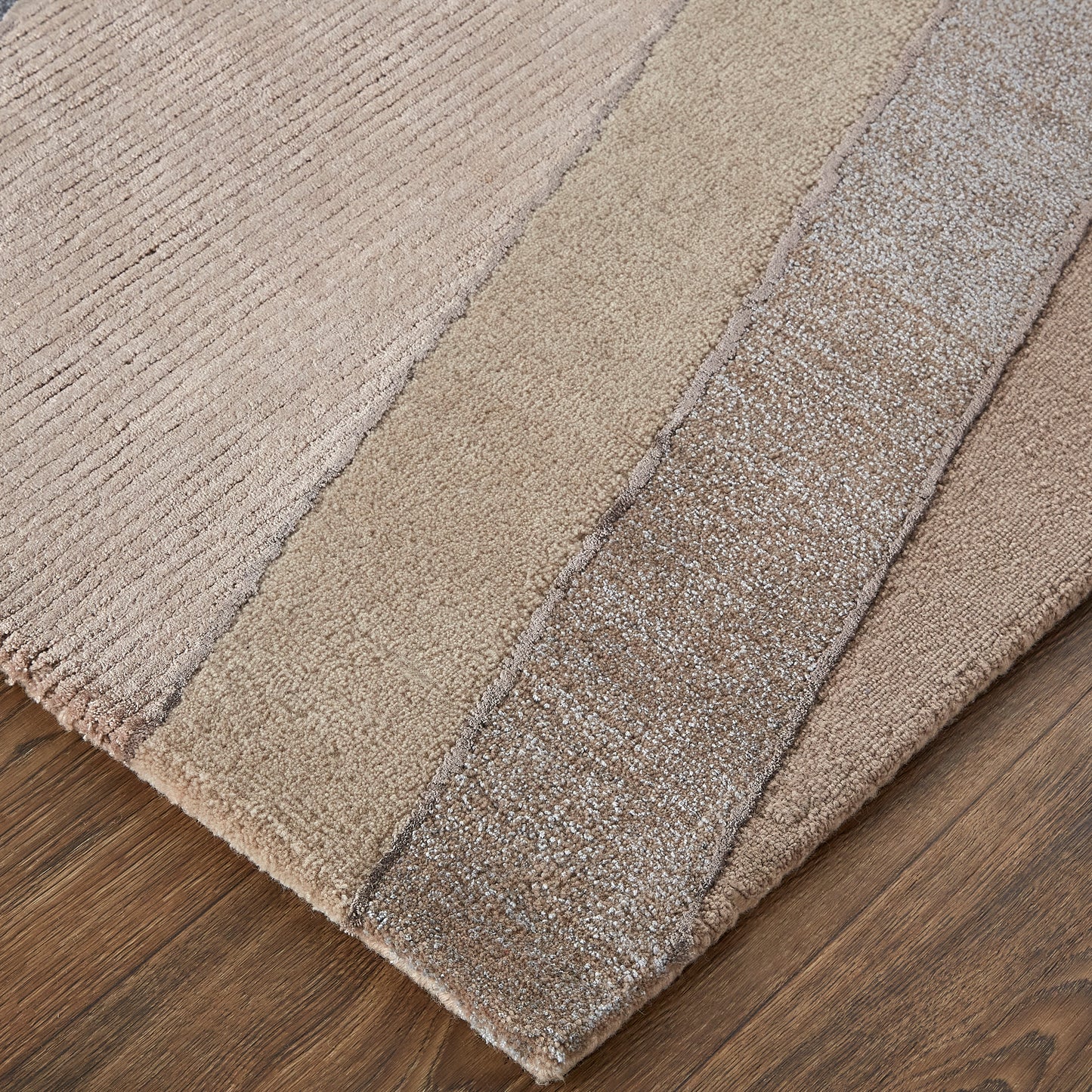 Nash Modern/Bohemian & Eclectic/Mid-Century Modern Geometric/Color Block Tan/Brown/Blue - Feizy Rug
