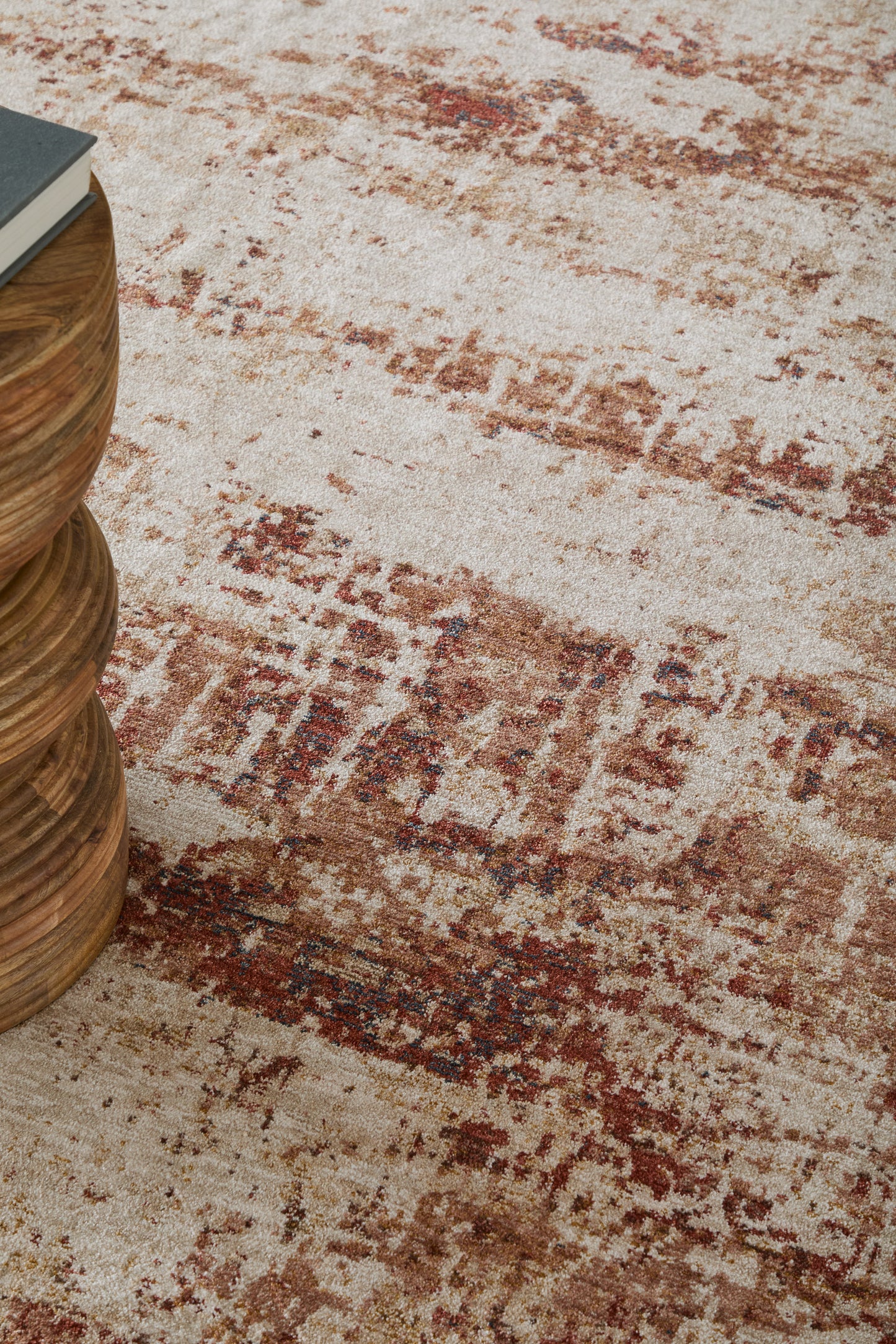 Pearson Modern/Industrial Abstract/Watercolor Ivory/Red/Tan - Feizy Rug
