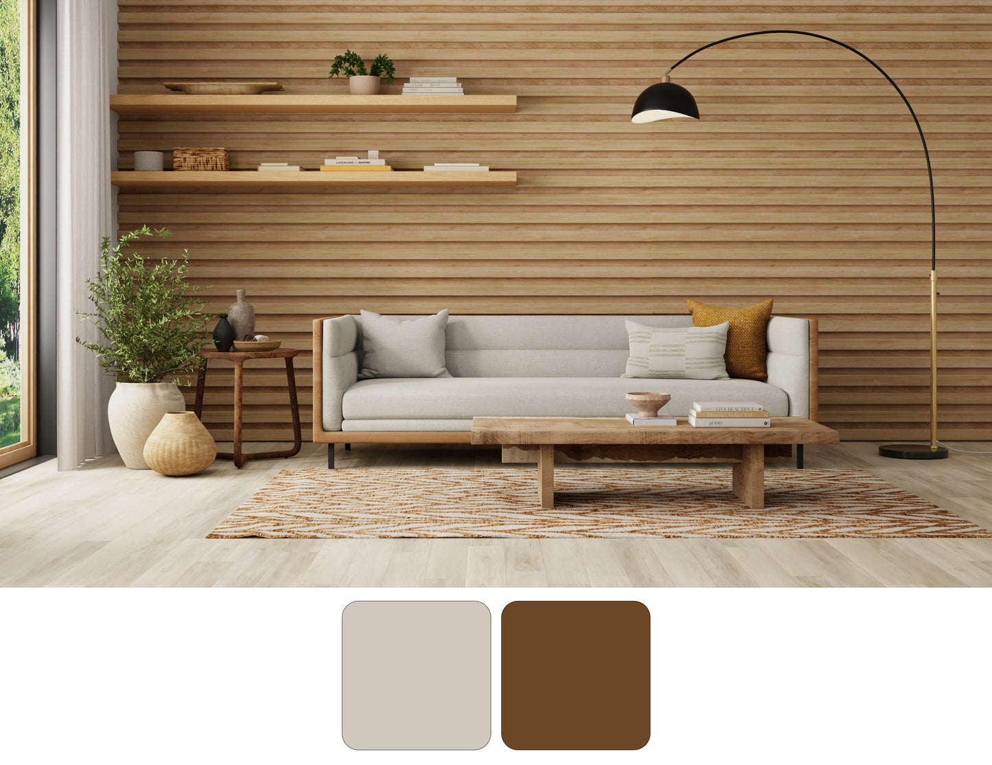 Colton Modern/Bohemian & Eclectic Chevron/Herringbone/Geometric Brown/Tan - Feizy Rug