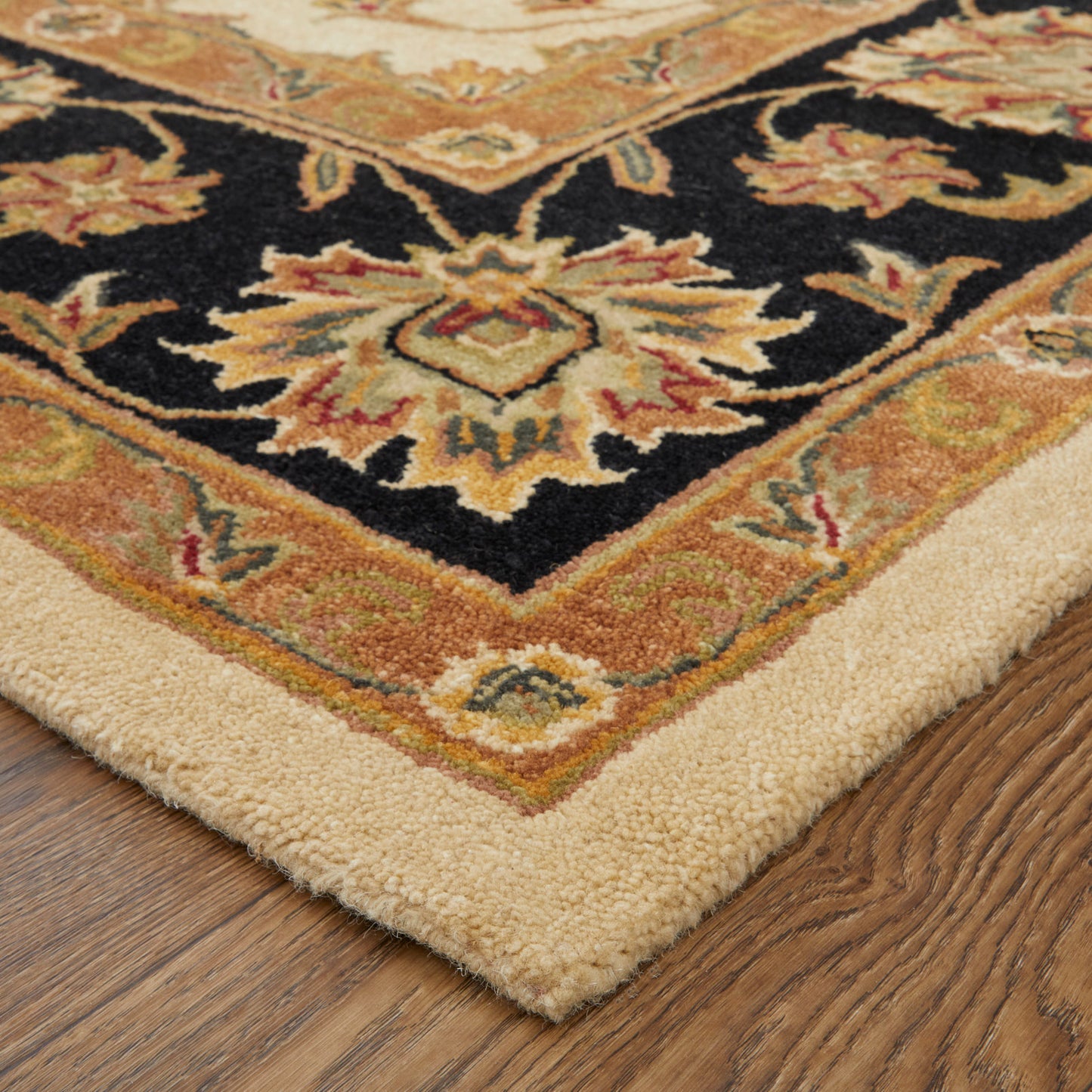 Wagner Traditional/Classic/Vintage Oriental/Persian/Bordered Tan/Brown/Black - Feizy Rug