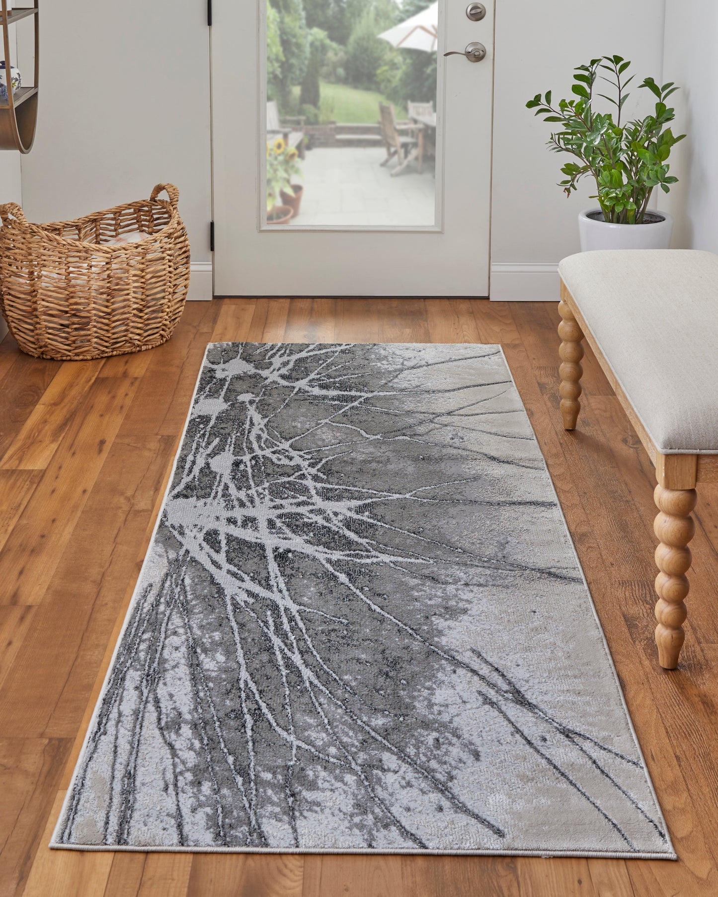 Astra Transitional/Industrial/Casual Abstract/Watercolor Gray/Silver/Ivory - Feizy Rug