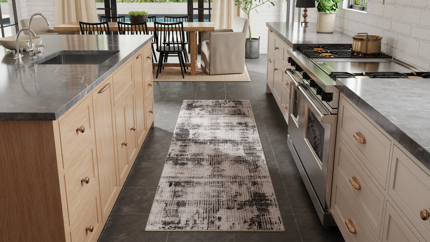Sonora Modern/Industrial/Bohemian & Eclectic Gray/Ivory Runner  Feizy Rugs Small Parcel,Feizy Rugs,Sonora,Gray/Ivory,2'6" x 7'3",Runner,Polypropylene/Polyester/Viscose,Modern/Industrial/Bohemian & Eclectic,Turkey