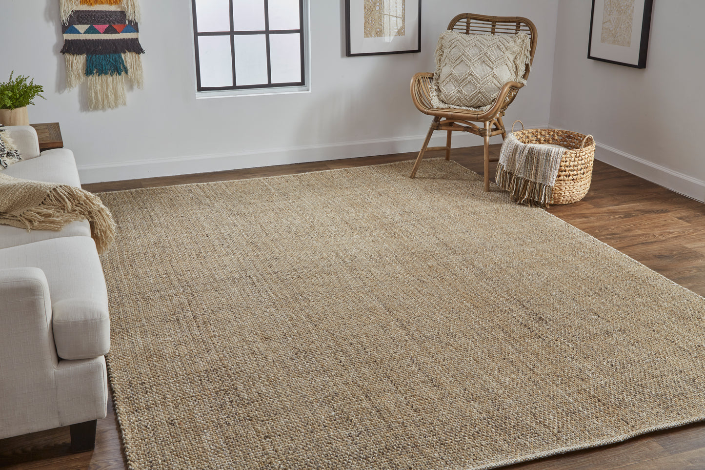 Naples Transitional/Casual/Nautical & Coastal Solid/Stripes Brown - Feizy Rug
