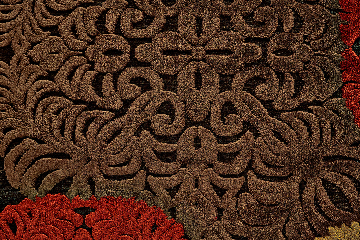 Saphir Transitional/Casual Polka Dots/Distressed Taupe/Red/Tan - Feizy Rug