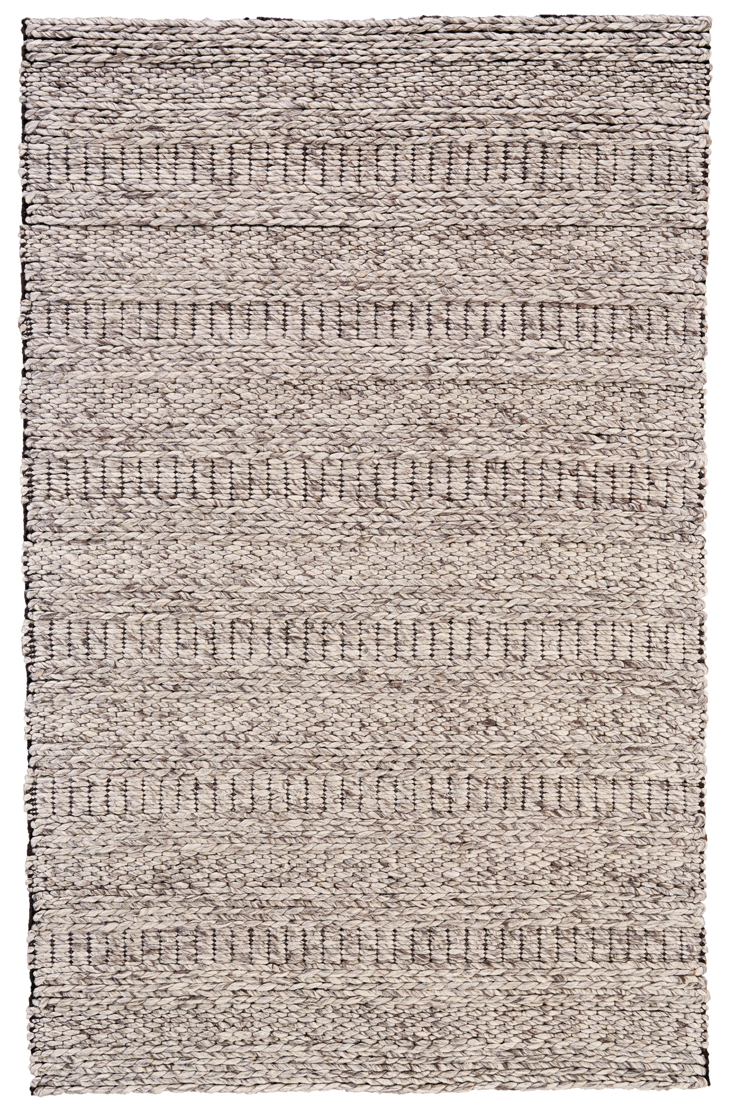 Berkeley Transitional/Scandinavian/Casual Geometric/Solid Ivory/Gray/Tan - Feizy Rug