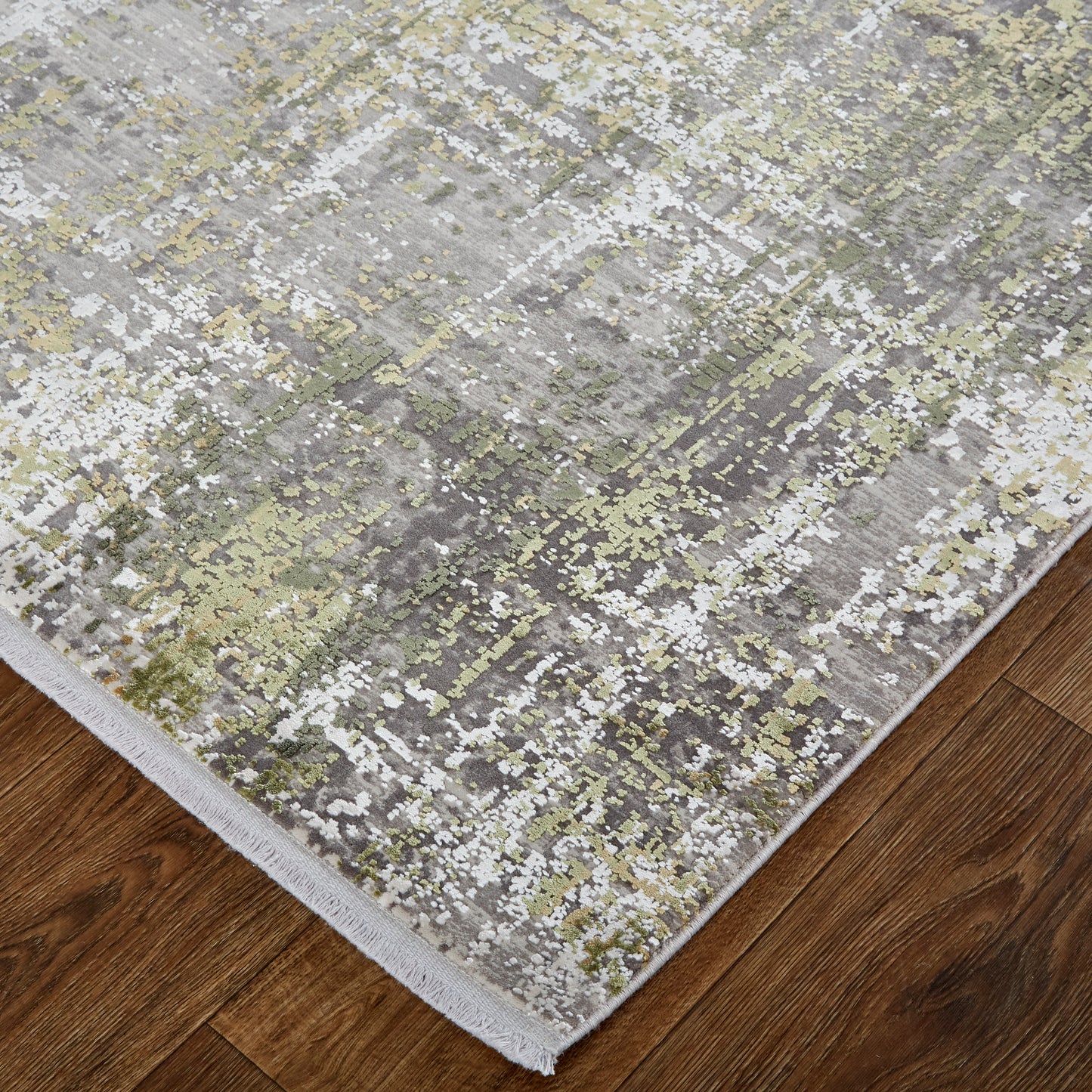 Cadiz Modern/Casual Green/Gray/Ivory Accent Rug