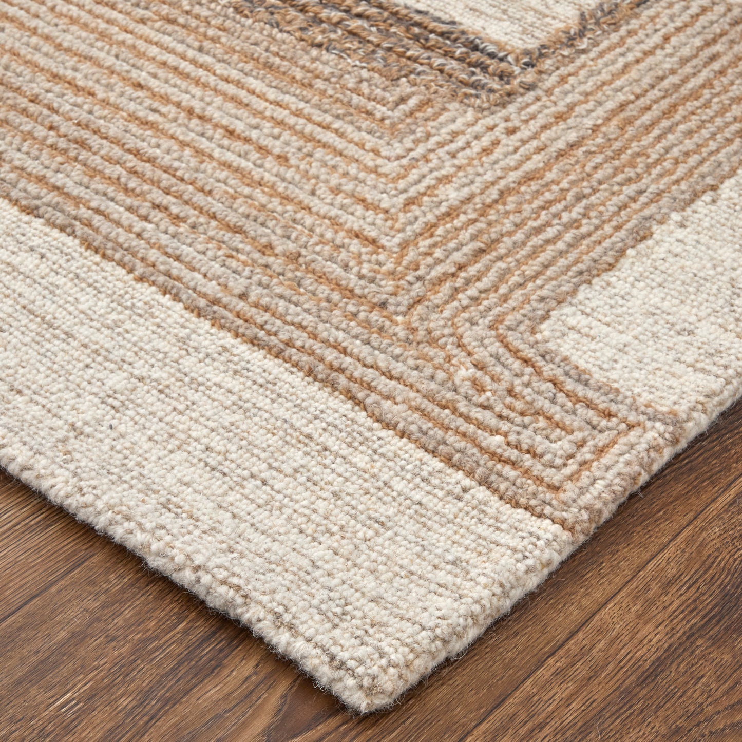 Pollock Modern/Casual/Global Ivory/Brown/Tan Area Rug