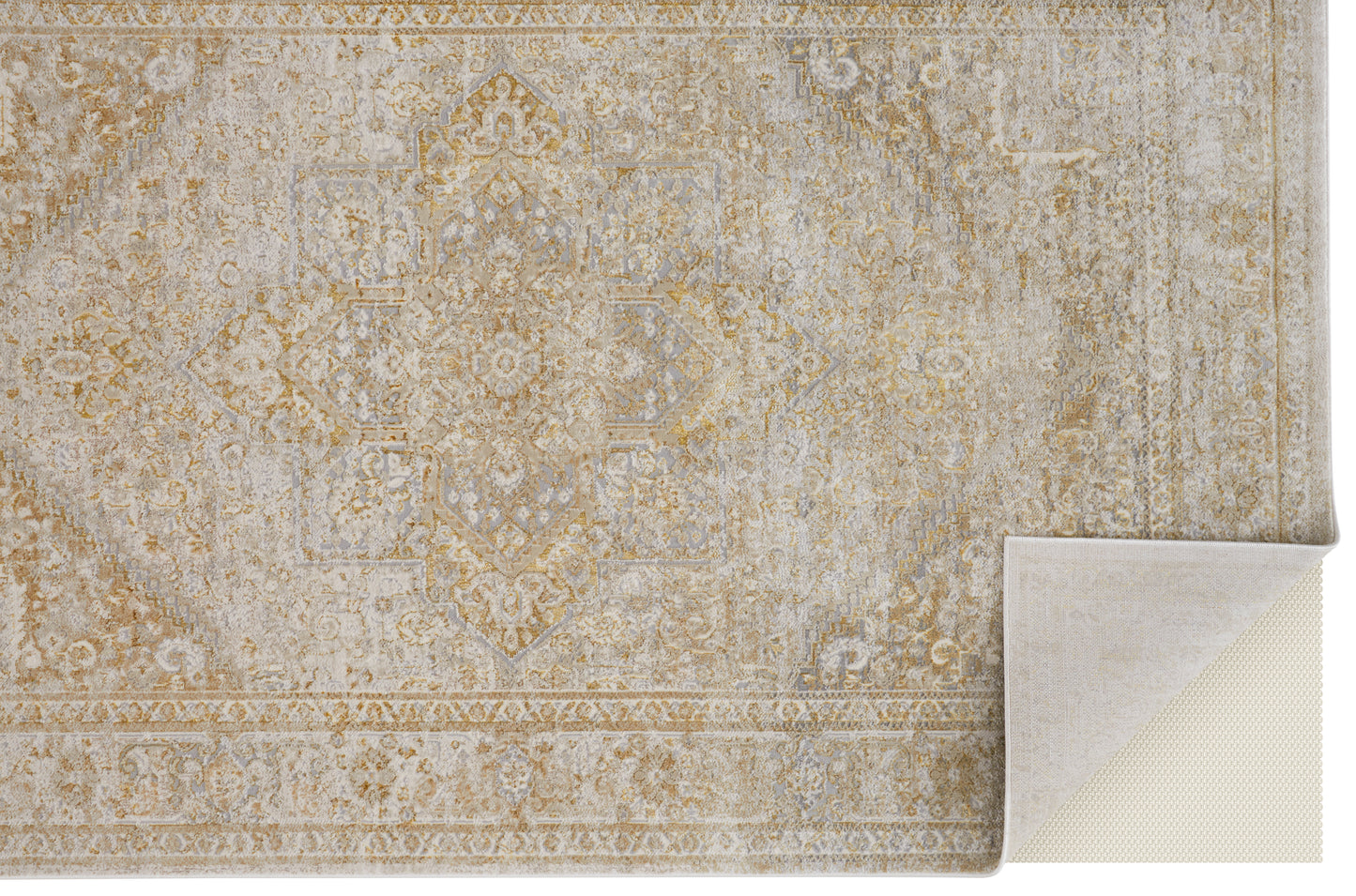 Aura Modern/Classic/Persian Ivory/Gold Area Rug