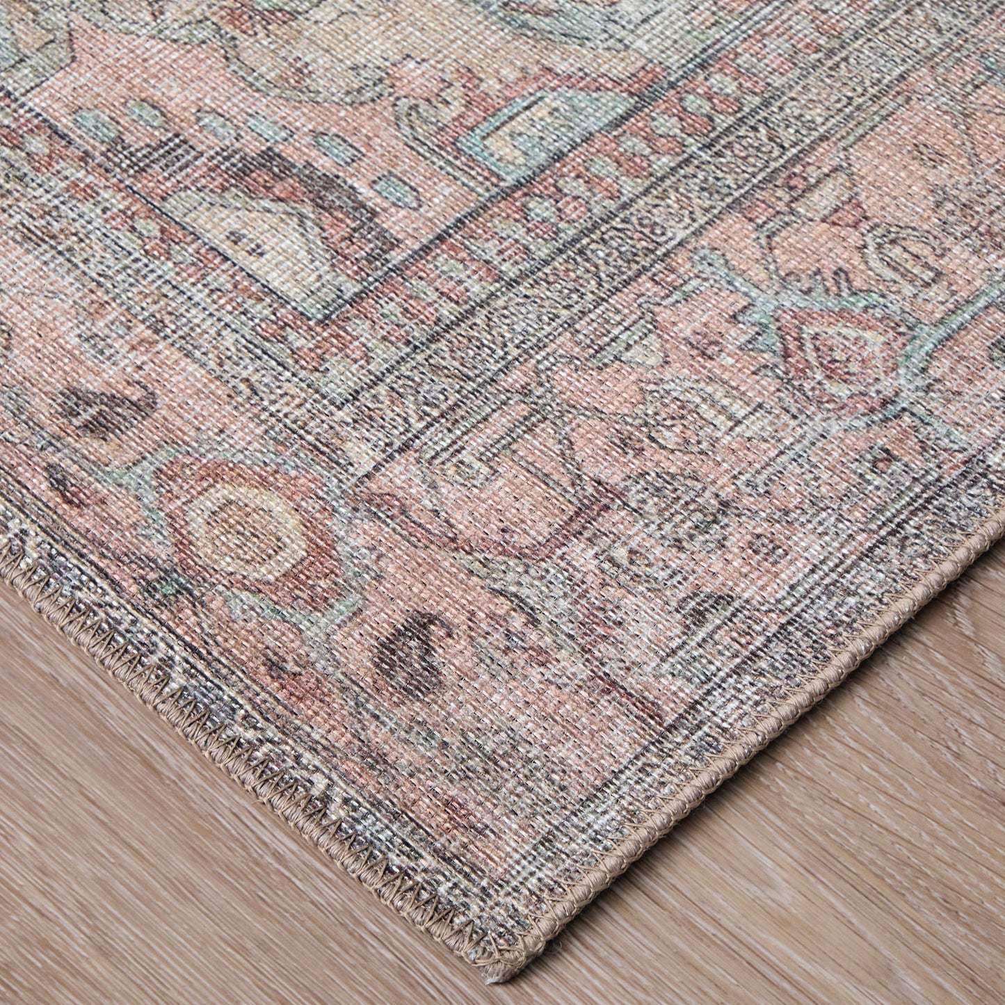 Percy Transitional/Bohemian & Eclectic/Classic Medallion/Distressed/Persian Orange/Brown/Taupe - Feizy Rug