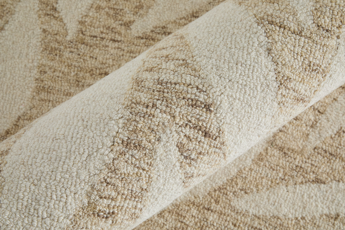 Wallace Modern/Casual Floral & Botanical/Paisley Tan/Ivory - Feizy Rug