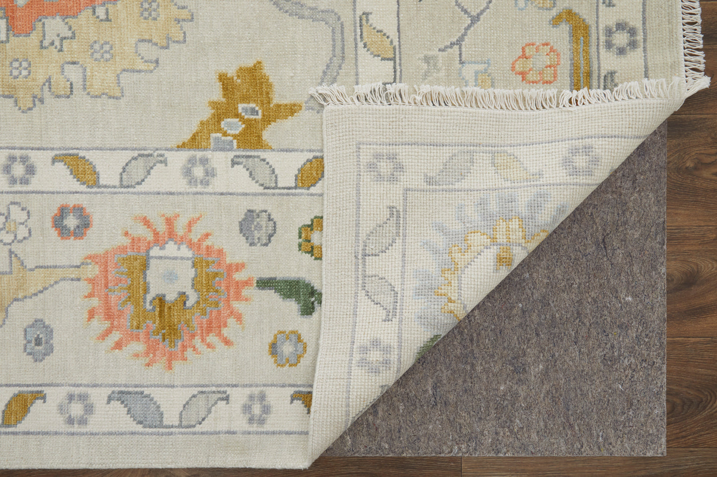 Karina Transitional/Craftsman/Casual Floral & Botanical/Scroll/Bordered Ivory/Gold/Green - Feizy Rug