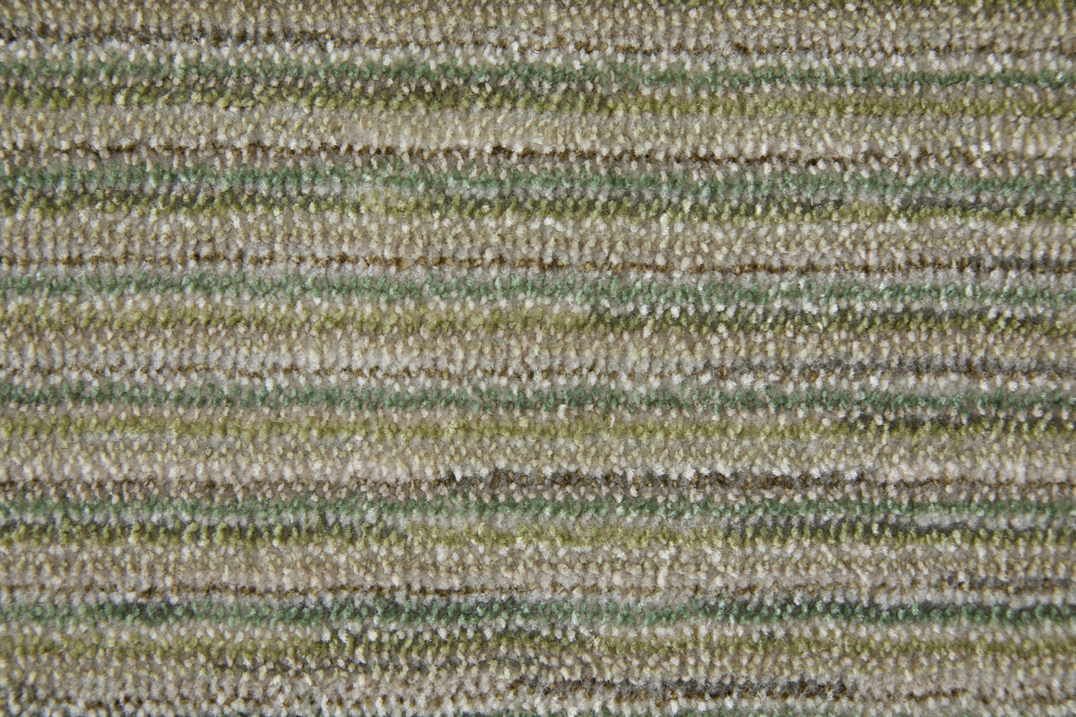 Priestley Modern Solid/Stripes Green - Feizy Rug