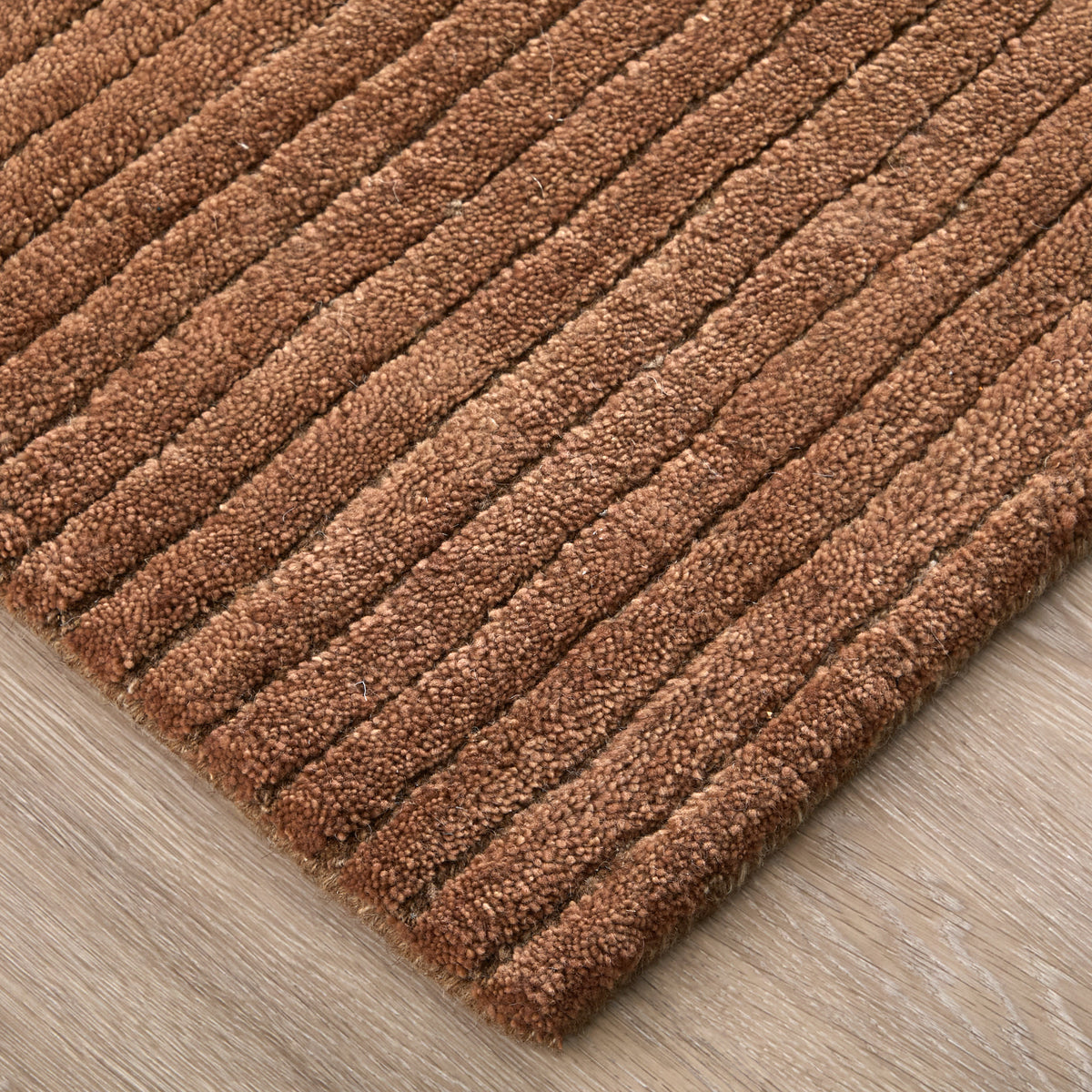 Cornerstone Modern/Casual Solid/Stripes Brown - Feizy Rug
