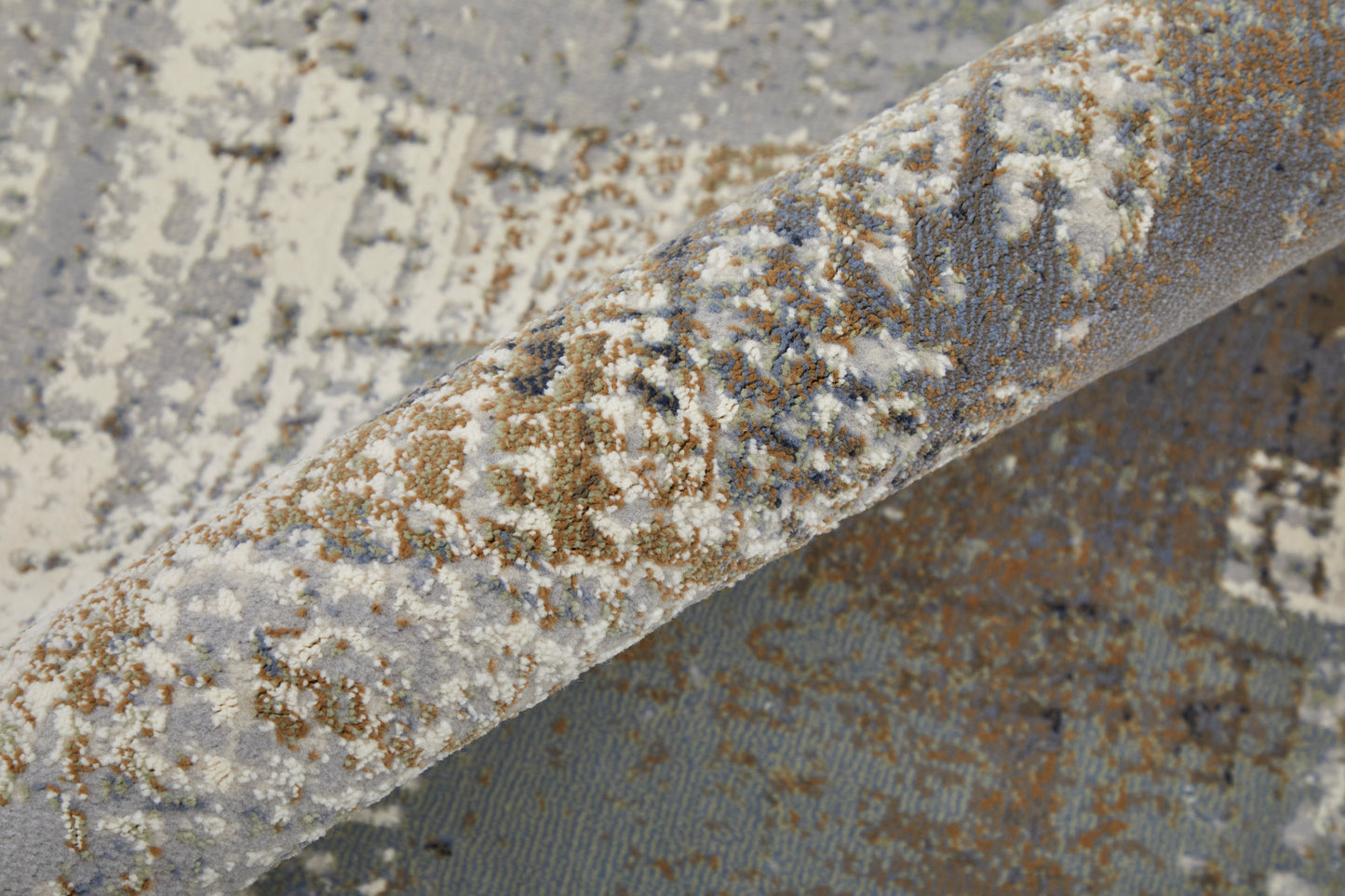 Clio Modern/Industrial/Bohemian & Eclectic Abstract Ivory/Gray/Brown - Feizy Rug