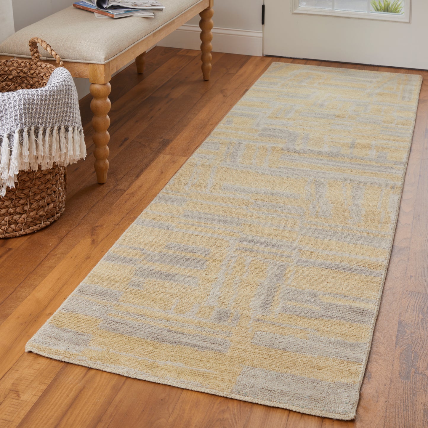 Weatherfield Transitional/Casual Abstract Gold/Gray - Feizy Rug