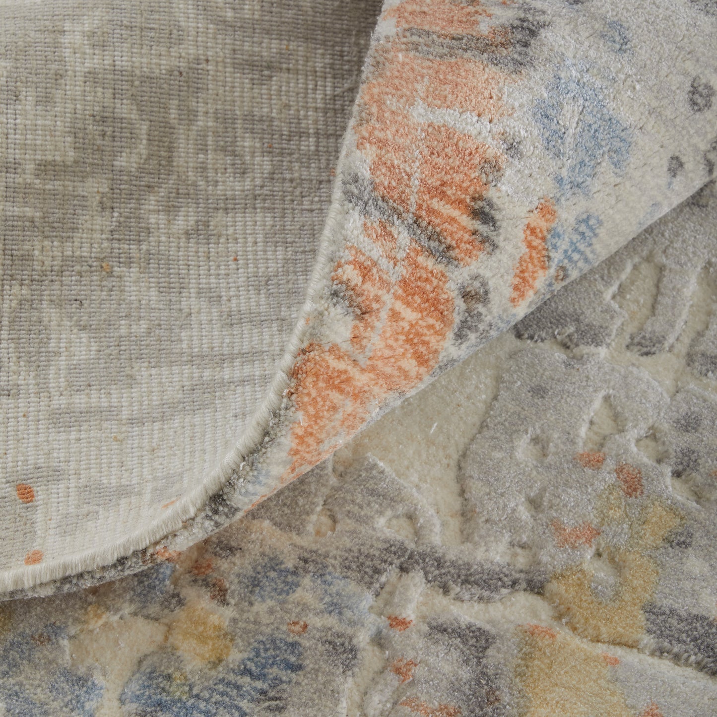 Braden Modern/Industrial/Casual Abstract/Watercolor Gray/Orange/Tan - Feizy Rug