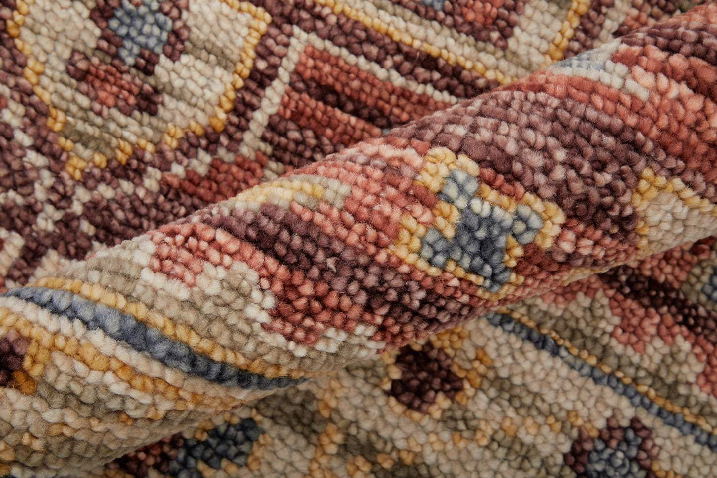 Fillmore Transitional/Global Red/Ivory/Gold Area Rug