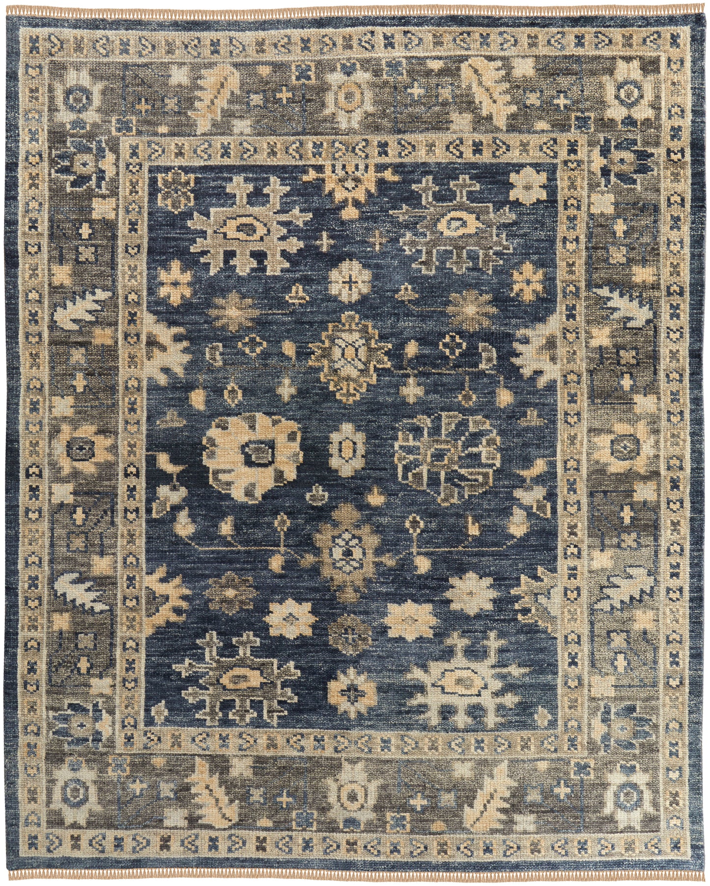 Fillmore Traditional/Classic Floral & Botanical/Bordered Blue/Gray - Feizy Rug