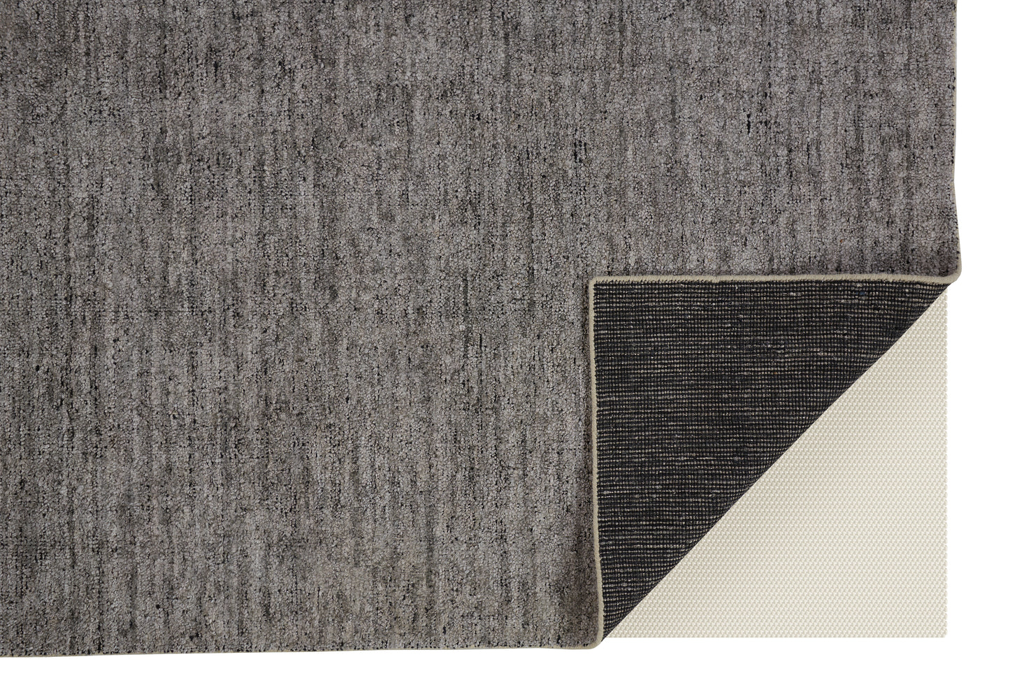Delino Transitional/Casual/Industrial Solid Gray/Black - Feizy Rug