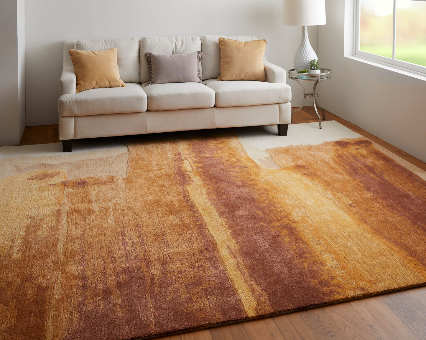 Anya Transitional/Industrial/Casual Red/Orange/Ivory Accent Rug  Feizy Rugs Small Parcel,Feizy Rugs,Anya,Red/Orange/Ivory,2' x 3',Accent Rug,Wool/Viscose,Transitional/Industrial/Casual,India