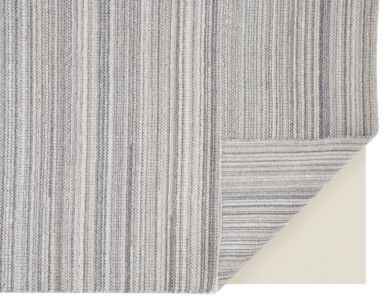 Keaton Transitional/Casual/Scandinavian Solid/Stripes Gray/Taupe - Feizy Rug