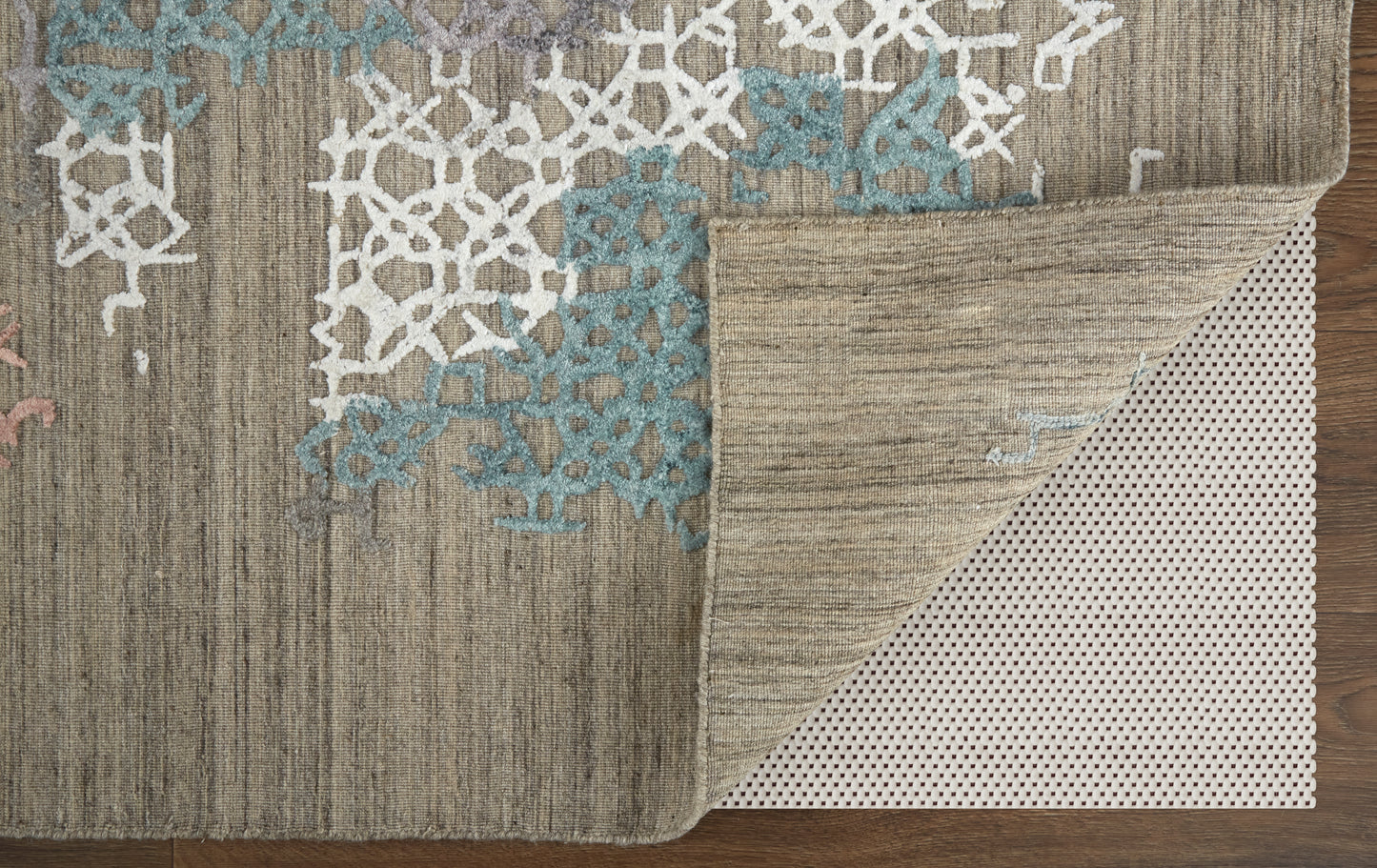Elias Modern/Casual Abstract/Geometric/Distressed Pink/Blue/Taupe - Feizy Rug