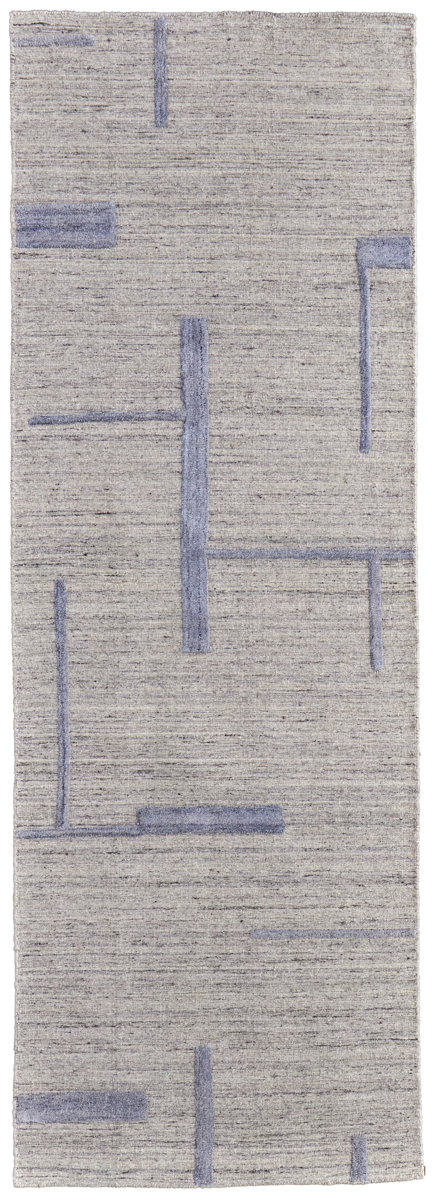Longridge Modern/Casual/Scandinavian Geometric Ivory/Blue - Feizy Rug