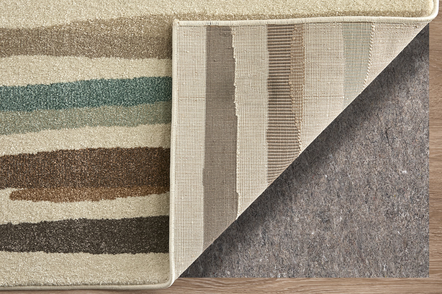 Eden Modern Abstract/Stripes Ivory/Brown/Blue - Feizy Rug