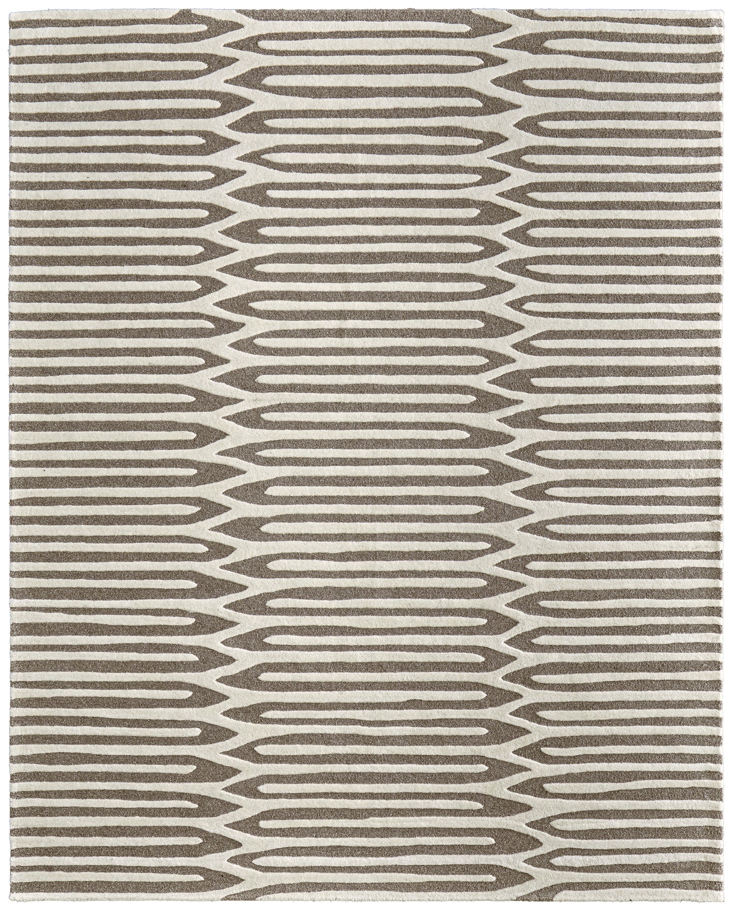 Kimball Transitional/Casual Abstract/Geometric Taupe/Ivory - Feizy Rug
