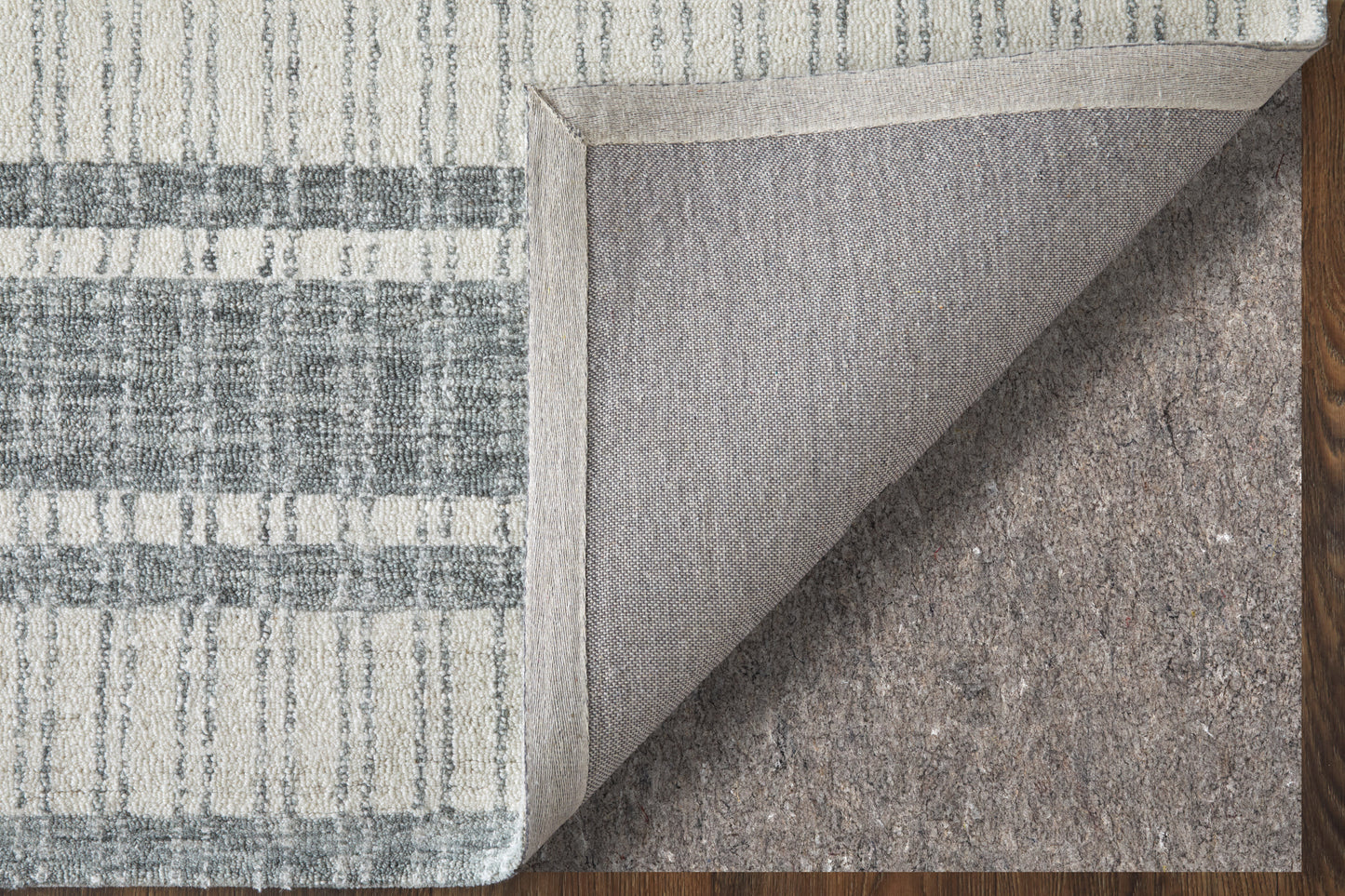 Aberdeen Modern/Casual Stripes/Geometric Gray/White - Feizy Rug