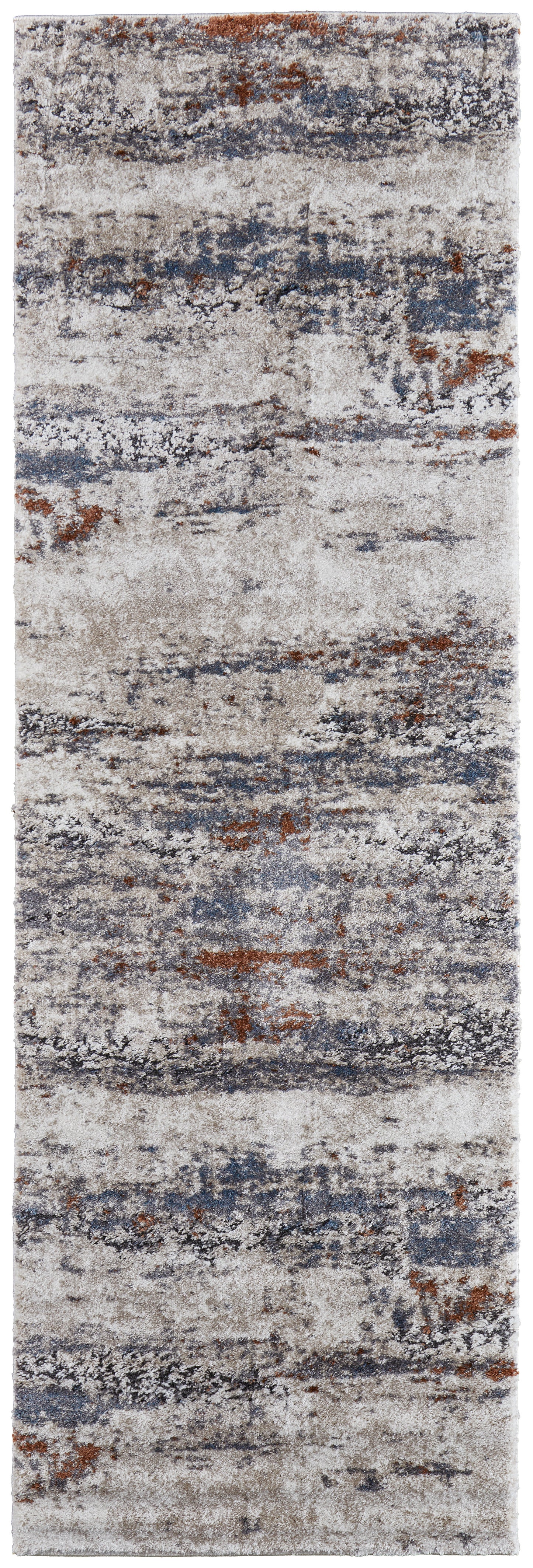 Gilmore Modern/Bohemian & Eclectic/Casual Abstract/Watercolor Ivory/Blue/Gray - Feizy Rug