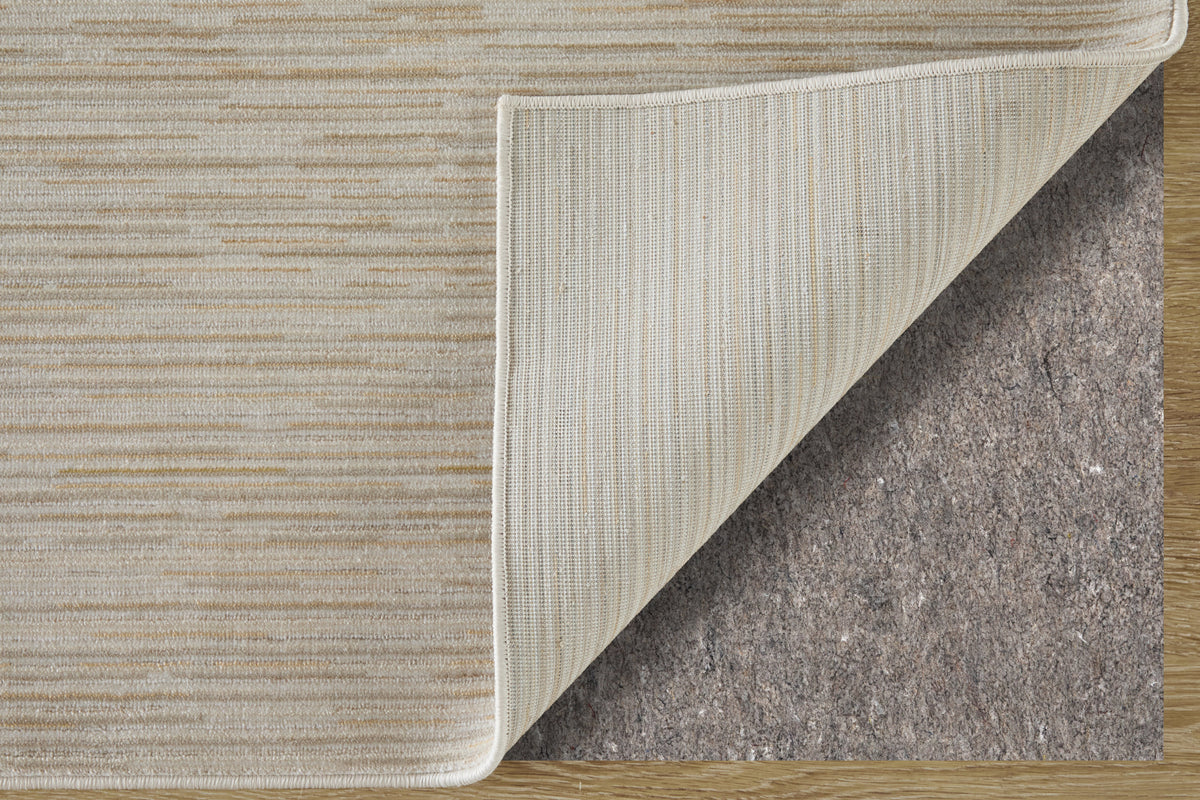 Priestley Modern Solid/Stripes Ivory - Feizy Rug
