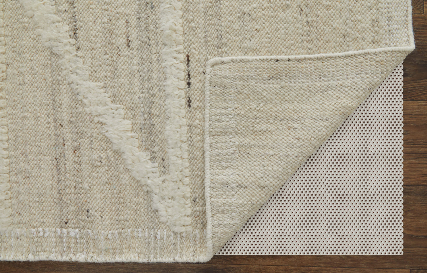 Ashby Transitional/Farmhouse/Casual Geometric/Solid Tan/Ivory - Feizy Rug