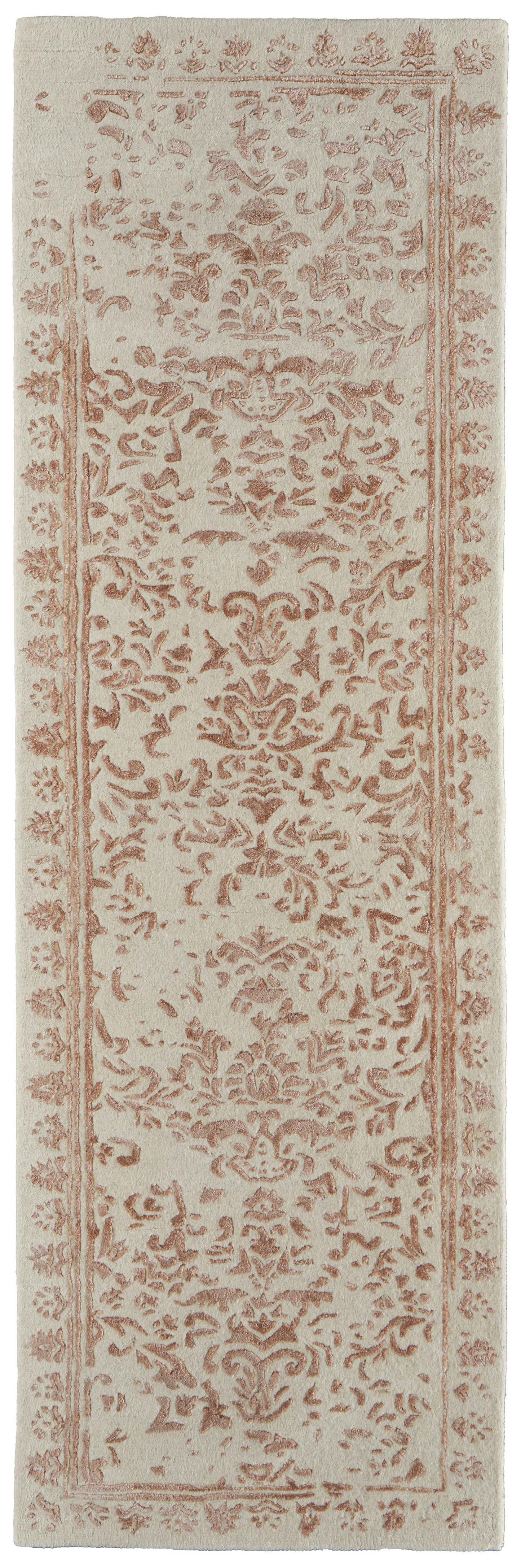 Bella Transitional/Bohemian & Eclectic/Casual Oriental/Bordered/Floral & Botanical Ivory/Tan/Pink - Feizy Rug