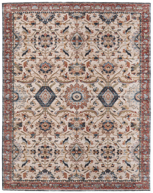 Pearson Traditional/Vintage Medallion/Floral & Botanical Ivory/Red/Blue - Feizy Rug