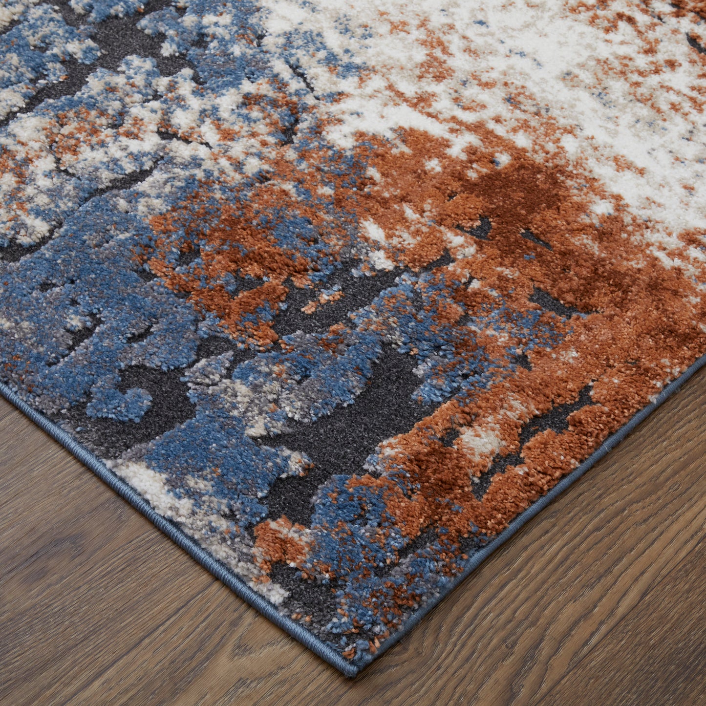 Gilmore Modern/Casual/Bohemian & Eclectic Distressed/Abstract Ivory/Blue/Taupe - Feizy Rug