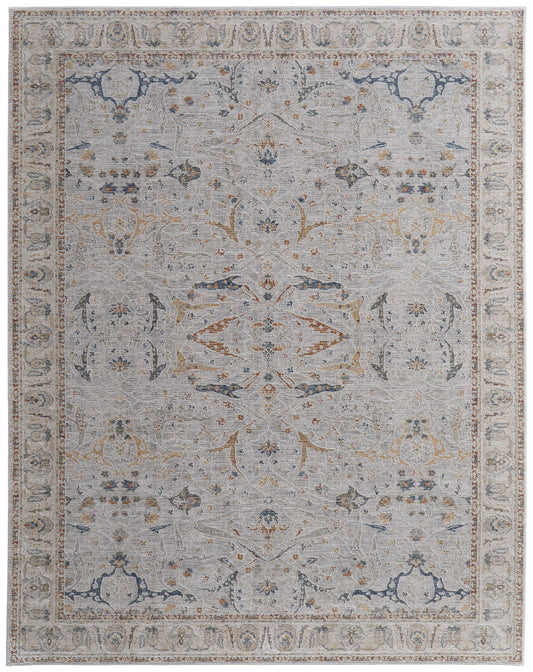 Pasha Transitional/Bohemian & Eclectic/Craftsman Ivory/Blue/Taupe Area Rug