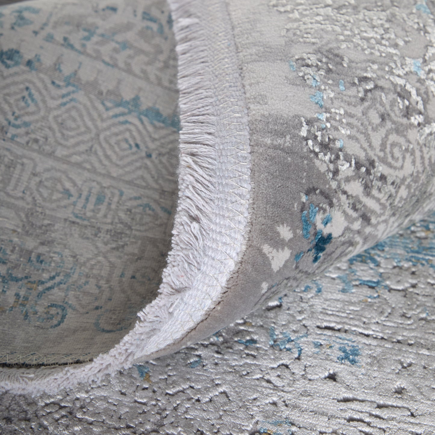 Cadiz Modern/Industrial/Luxury & Glam Blue/Gray/Gold Accent Rug