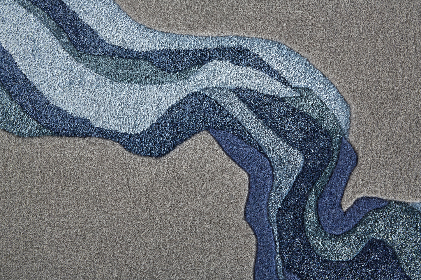 Serrano Transitional/Industrial/Casual Abstract/Watercolor Gray/Blue - Feizy Rug