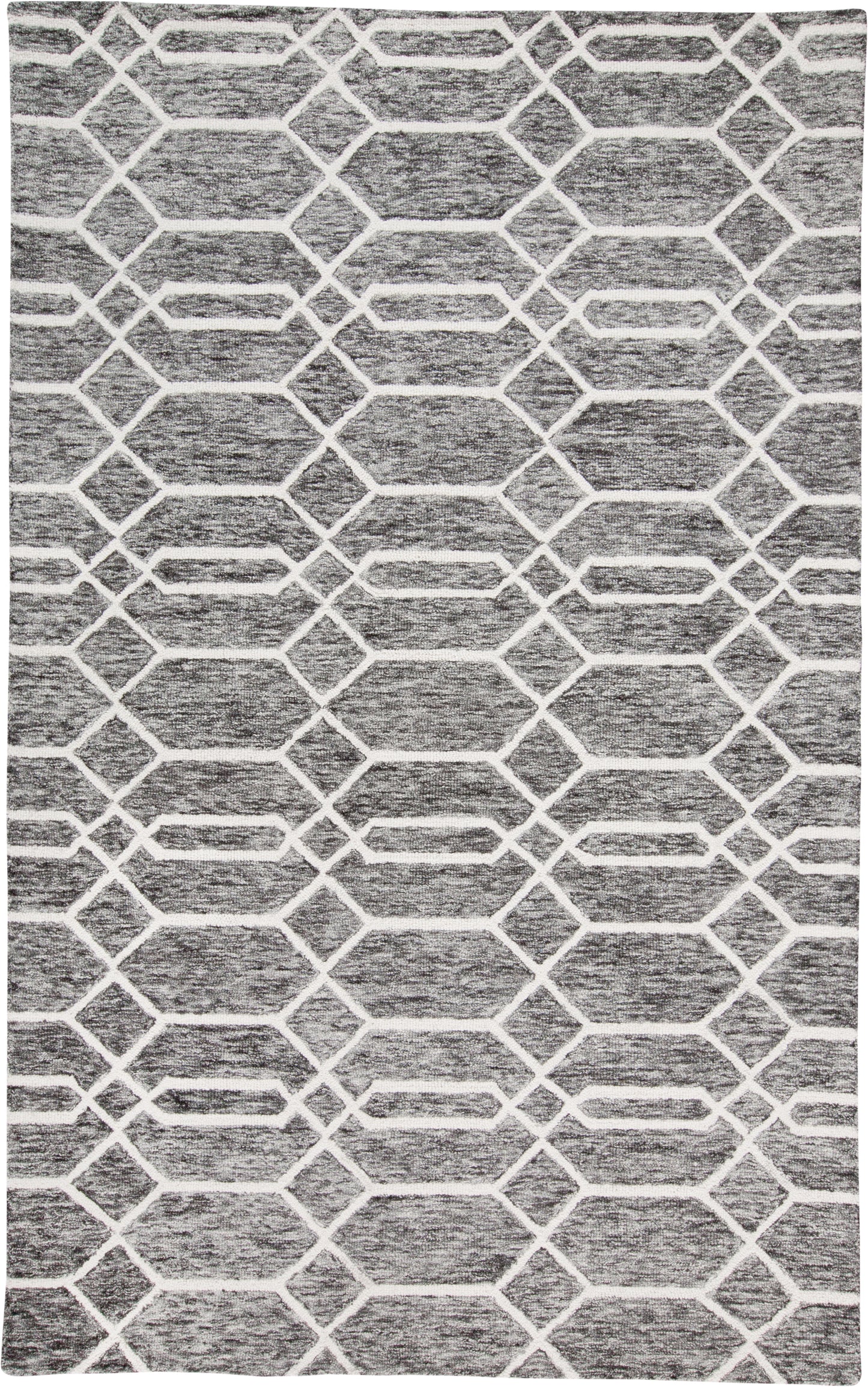 Belfort Transitional/Cottage/Farmhouse Trellis & Lattice/Geometric Gray/Black/Ivory - Feizy Rug