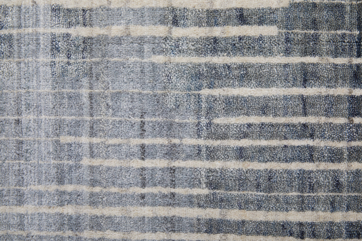 Eastfield Modern/Casual Abstract/Distressed Blue/Ivory/Gray 69AH - Feizy Rug